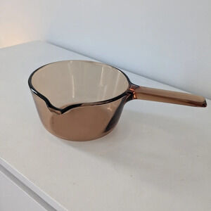 Corningware Pyrex Vision Amber Pot 1L Vintage USA
